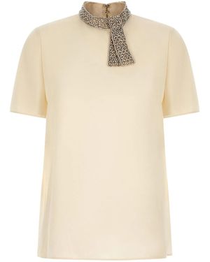 Valentino Garavani Jewel Collar Top - Natural