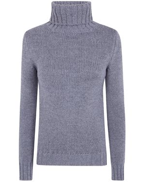 Base London Turtle Neck Sweater - Blue