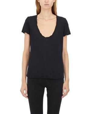 James Perse T-Shirt Scollo Profondo - Black