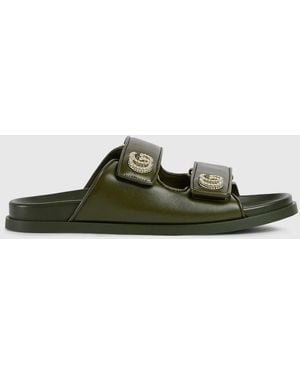 Gucci Sandal With Crystals - Green