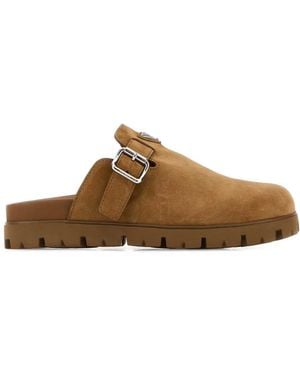 Prada Cannella Suede Sabot - Brown