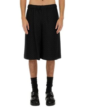 McQueen Skull Jacquard Pattern Shorts - Black