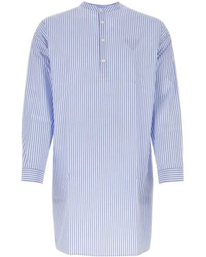 Prada Embroidered Poplin Shirt - Blue