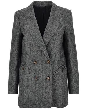 Blazé Milano Everyday Double-Breasted Jacket - Gray