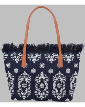 MC2 Saint Barth Borsa "City" Medium Con Frange - Blue