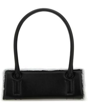Dentro Leather Radar Shoulder Bag - Black