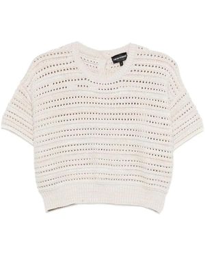 Emporio Armani Cotton-Blend Jumper - White