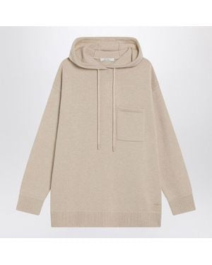 Max Mara Wool And Cashmere Knit Hoodie - Natural