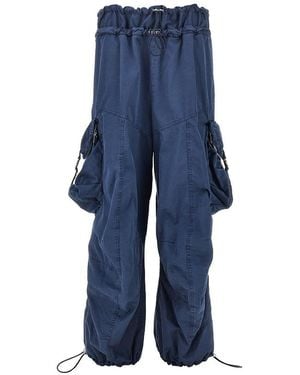 The Attico Washed Cotton Cargo Pants - Blue