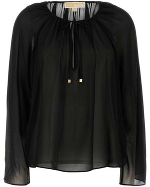 MICHAEL Michael Kors V Neck Top - Black