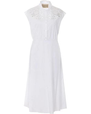 Valentino Garavani Embroidered Midi Dress - White