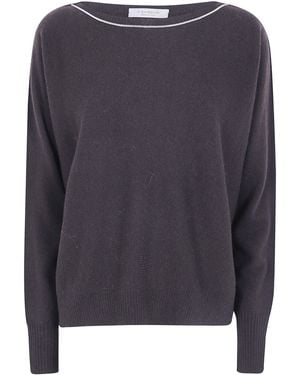 D.exterior Cashmere Merino Round Neck Sweater - Gray