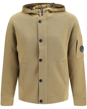 C.P. Company C.P.Company Reversible Merino Wool And Stretch Nylon Cardigan - Green