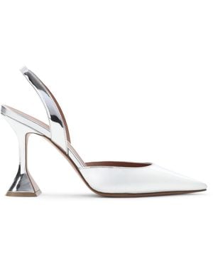 AMINA MUADDI Holli Mirror 95 Slingback - White