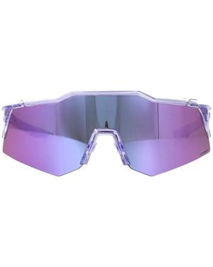 100% Polished Translucent Polycarbonate Sunglasses - Purple