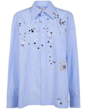 Maison Mihara Yasuhiro "Embellished Stripe" Shirts - Blue