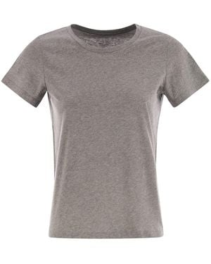 Majestic Crew-Neck Short-Sleeved Cotton T-Shirt - Grey
