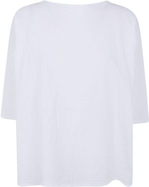Labo.art "Franca" Rock Cotton Round Neck Sweater - White