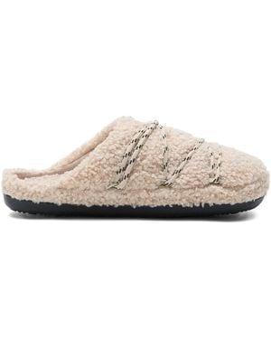 Moon Boot Teddy Slippers - White