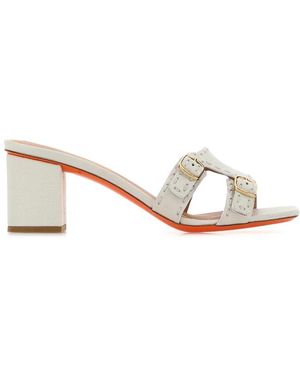 Santoni Ciabattina Doppia Fibia - Natural
