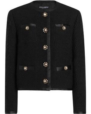 Dolce & Gabbana Luxurious Wool Silk Jackets - Black