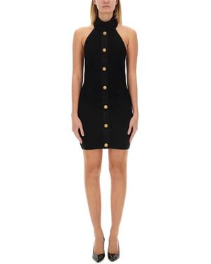 Balmain Vichy Mini Dress - Black