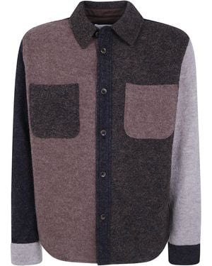 Les Deux Wool Colourblock Overshirt - Black