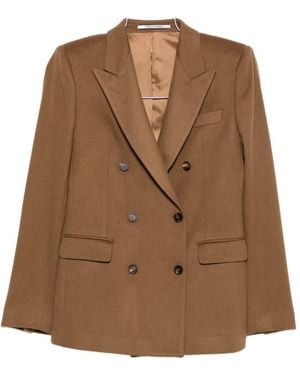 Tagliatore Cashmere Double-Breasted Jacket - Brown