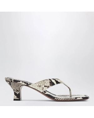 Paris Texas Python-Print Thong Slides - White
