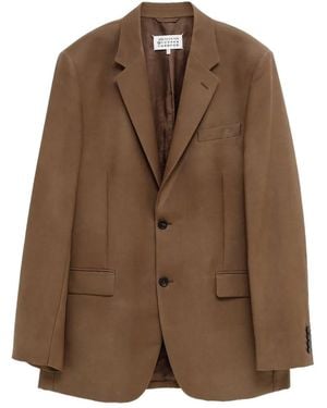 Maison Margiela Button Single-Breasted Jacket - Brown