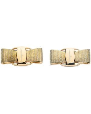 Ferragamo 'Fiocco Vara' Earrings - White