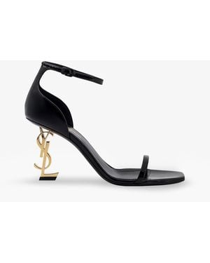 Saint Laurent Opyum 85 Patent Leather Sandals - White
