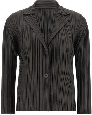 Pleats Please Issey Miyake 'Pleats' Blazer - Black