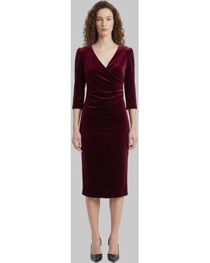 SUTTON NEW YORK Bordeaux Velvet Midi Dress - Red