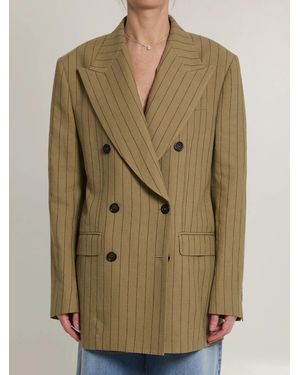 Dolce & Gabbana Dolce&Gabbana Double-Breasted Linen Jacket - Green