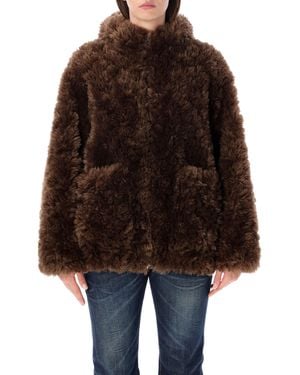 Urbancode Hooded Bomber Fur - Brown