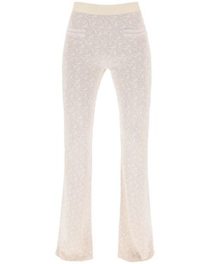 Palm Angels Monogram Jacquard Knit Trousers - White