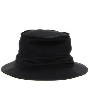 Yohji Yamamoto Drape Solid Bucket Hat - Black