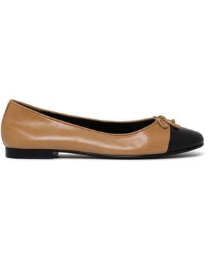 Tory Burch Ballet Flats With Contrasting Toe - Brown