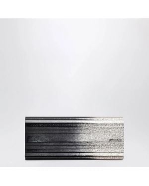 Jimmy Choo Champagne Sweetie Dégradé Glitter Fabric Clutch - White