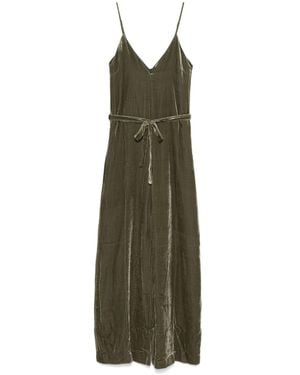 Gold Hawk Velvet Jumpsuit - Green