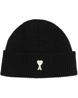 Ami Paris "Ami De Coeur" Beanie - Black