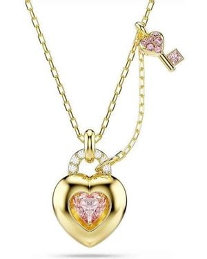 Swarovski Tone Heart Key Chain Bijoux - Metallic