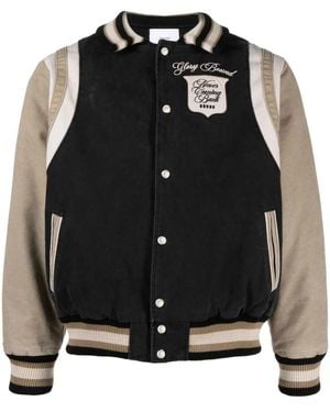 Rhude Washed Canvas Varsity Jacket - Black