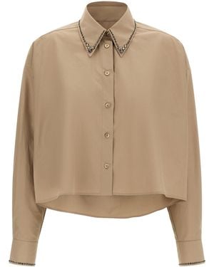 Fabiana Filippi Cropped Shirt - Natural