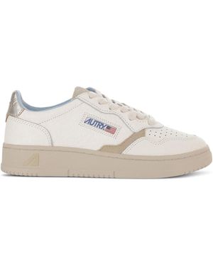Autry Medalist Low Wom Nbk/Ele/Suede Plat - White