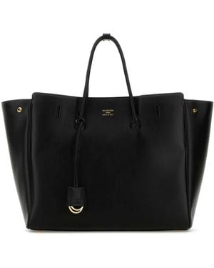 Balenciaga Leather Carry All Hampton Shopping Bag - Black