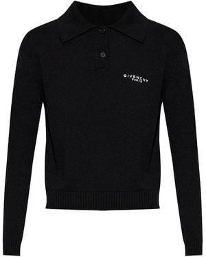 Givenchy Wool And Cashmere Polo Swater - Black