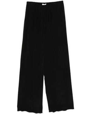 Alysi Silk Drawstring Wide-Leg - Black
