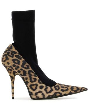 Balenciaga Printed Suede Avenue Sock Court Shoes - Black